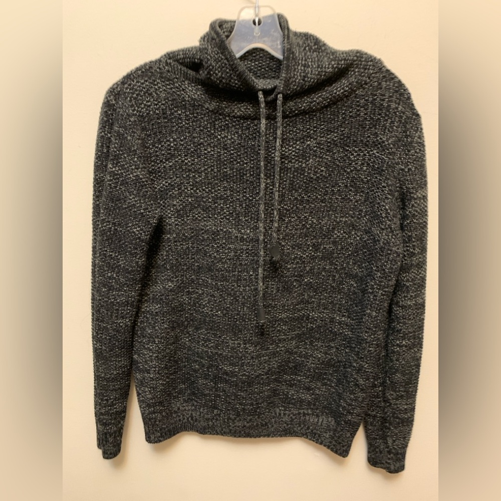 PULL & BEAR Men's Charcoal Mock Neck Sweater